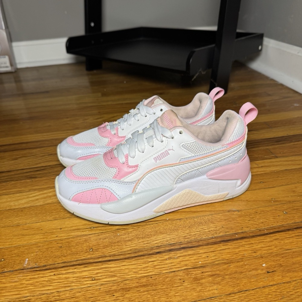 Puma X-Ray 2 Square Jr Pink White Sneakers 374190-20 Girls Kids Size 5Y
